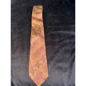 Meeting Street Gentlemen Clothier Silk Paisley Neck Tie Vintage‎ USA Made Copper